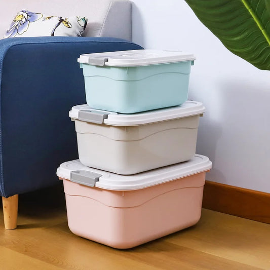 Large Plastic Storage Bins with Lids, Foldable Handled Organizer Box for Clothes Toys Snacks, Big Household Storage Container Peaceful Pleasures Health and Wellness