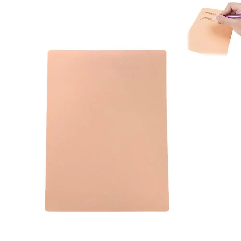 Double-Sided Silicone Tattoo Practice Skin – Blank Eyebrow Tattoo Fake Skin 1mm Peaceful Pleasures Health and Wellness pink skin color-1PCS