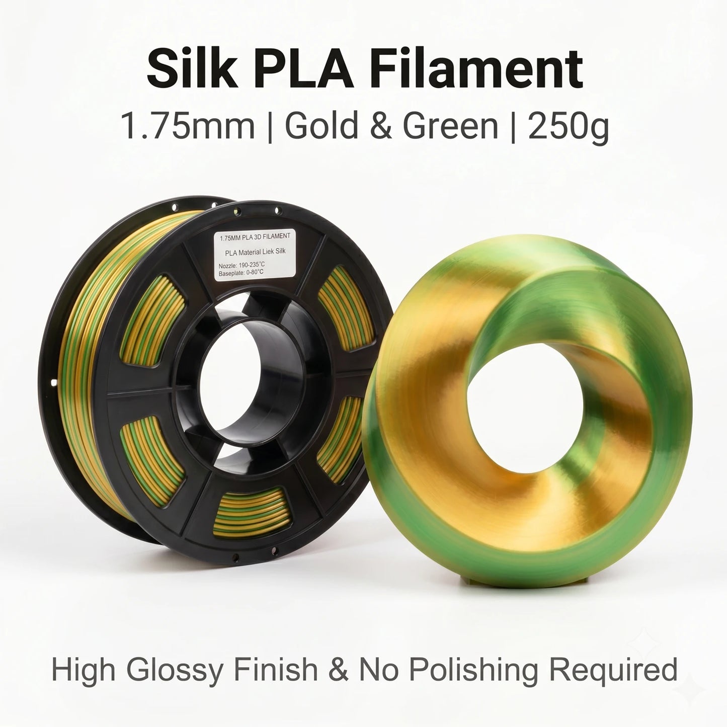 Silk PLA+ Dual Color 3D Filament 1.75mm | DINGSUN 3D Gradient