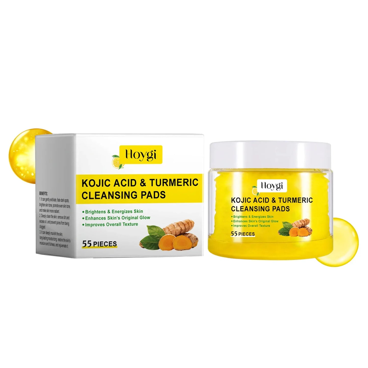Turmeric Kojic Acid Cleansing Pads – Brighten & Exfoliate Skin