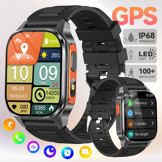 Yoateo Smartwatch Men GPS, AMOLED, Bluetooth, IP68 Waterproof GPS Smartwatch Peaceful Pleasures Health and Wellness
