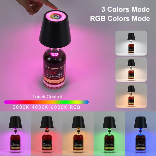 Wireless Table Lamp For Wine Bottles LED Bottle Light For Outdoor Use Touch Control Ideal For Restaurants Bars Festival Party Peaceful Pleasures Health and Wellness