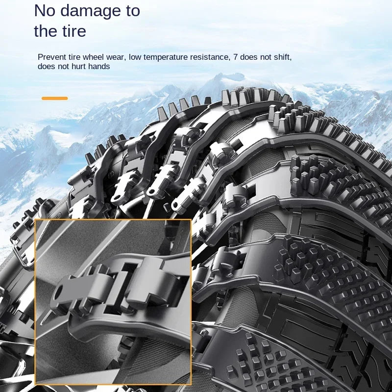 Car Snow Chains Winter Emergency Anti Slip Thickened Rubber Car Tire Anti-skid Chain General Purpose for Sedan SUV Vehicle Peaceful Pleasures Health and Wellness