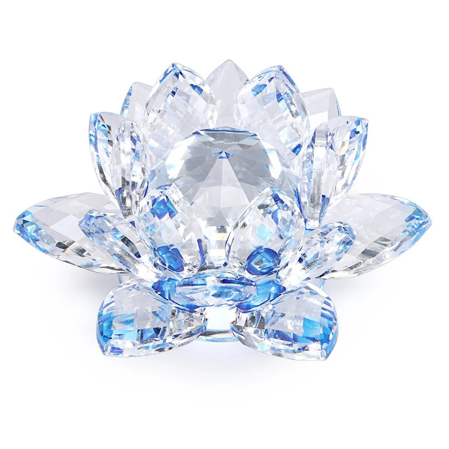 Crystal Lotus Flower Figurines Flower Crafts Glass Car Figurines for Tabletop Centerpiece Home Office Peaceful Pleasures Health and Wellness