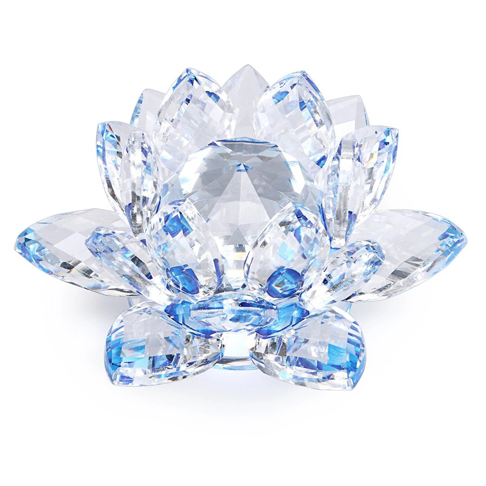 Crystal Lotus Flower Figurines Flower Crafts Glass Car Figurines for Tabletop Centerpiece Home Office Peaceful Pleasures Health and Wellness