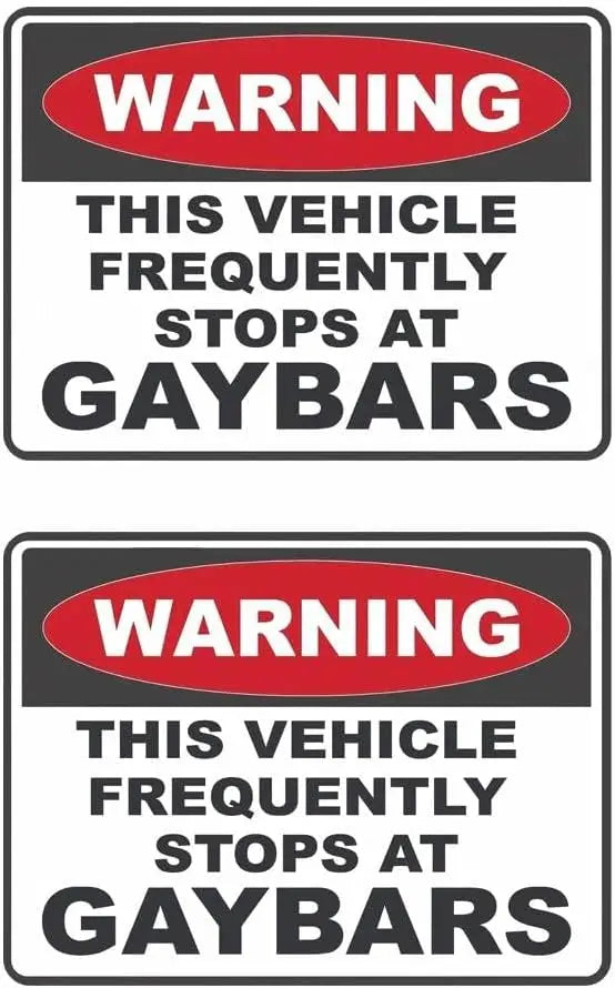 2pcs 150 X 113mm This Vehicle Stops At Gay bars Sticker Car Funny Decal Bumper Peaceful Pleasures Health and Wellness Default Title