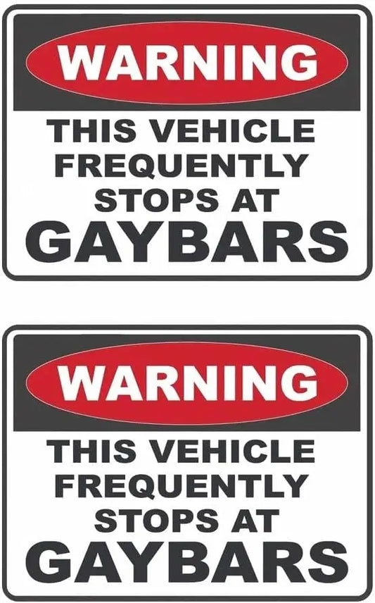 2pcs 150 X 113mm This Vehicle Stops At Gay bars Sticker Car Funny Decal Bumper Peaceful Pleasures Health and Wellness Default Title