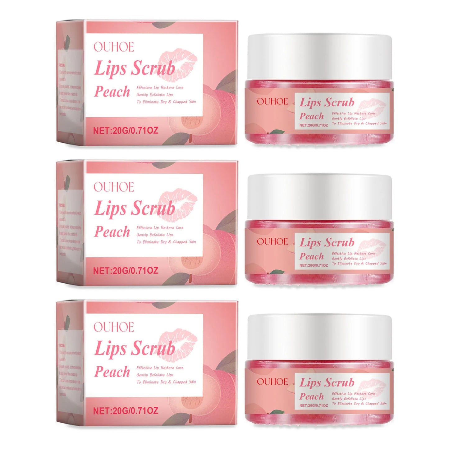 Peach Brightening Lip Scrub – Exfoliating & Moisturizing 20g