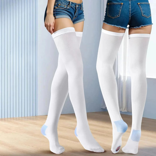 Compression Stockings 15-20 mmHg Graduated Medical Support Stocking 1 Pair, Thigh High Ted Hose with Silicone Band Women & Men Peaceful Pleasures Health and Wellness