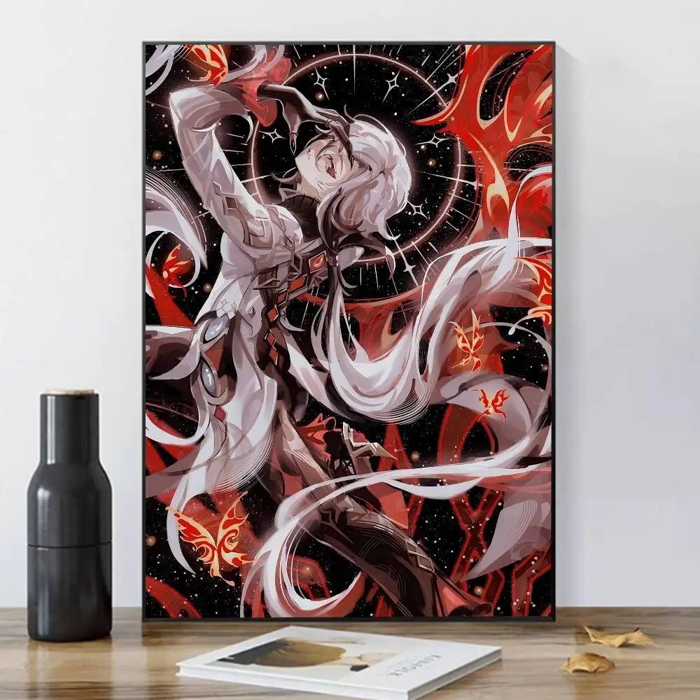 Genshin Impact Arlecchino Canvas Wall Art Poster | Anime Decor