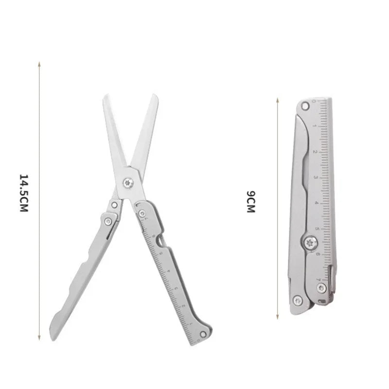 Outdoor Mini Multi-functional Scissors Portable Folding Knife Small Tool Folding Stainless Steel Scissors Camping Peaceful Pleasures Health and Wellness