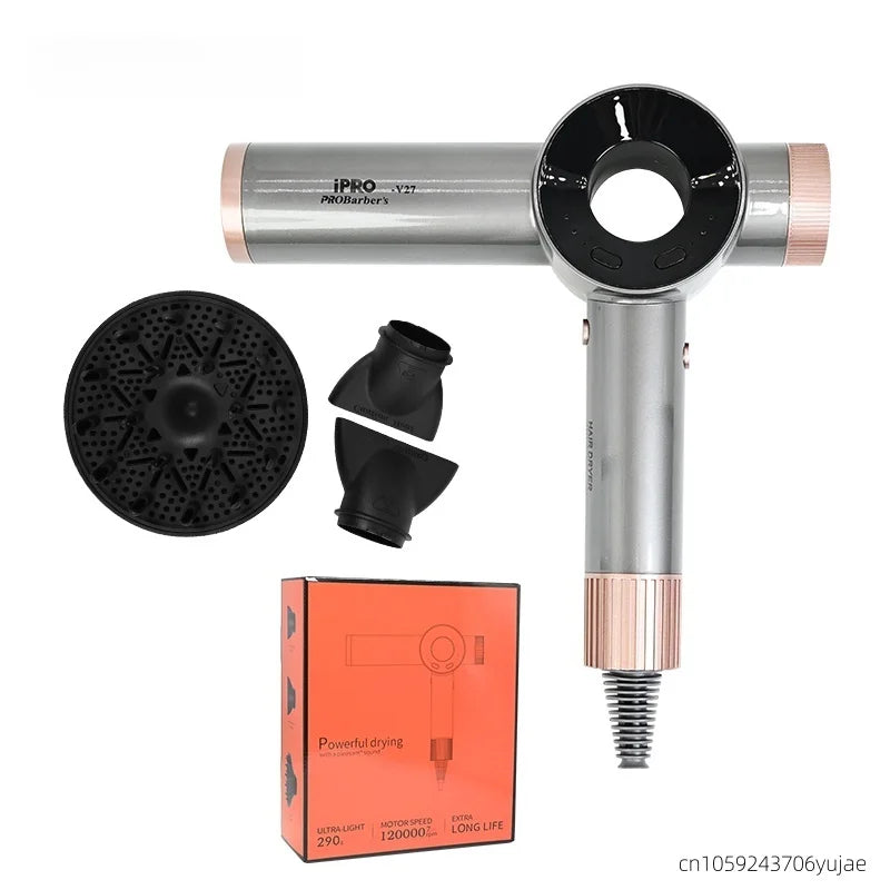 2026 High-Speed Bladeless Hair Dryer With A Rotational Speed Of 120,000 Rpm, Professional Hair Dryer With High Power Peaceful Pleasures Health and Wellness B-Grey(1850W) AU