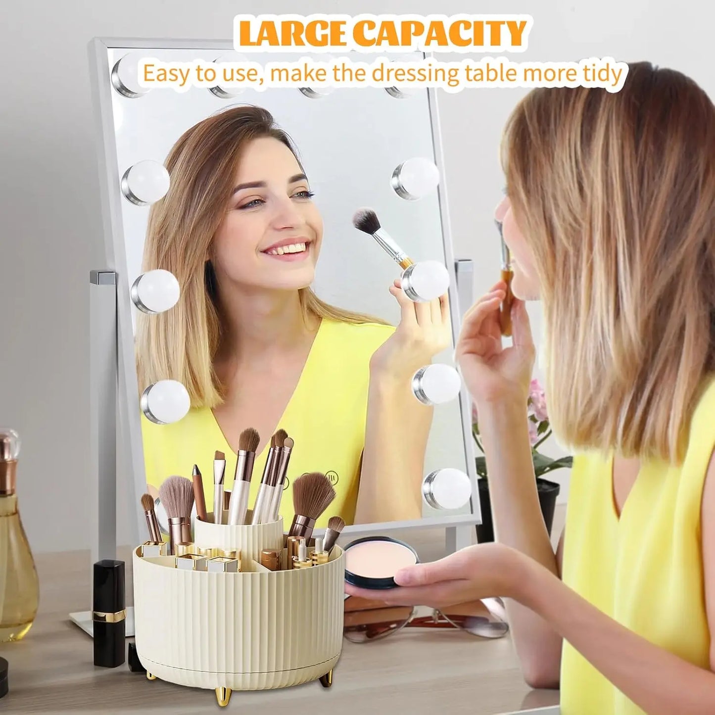 360° Rotating Makeup Organizer | Spinning Countertop Storage