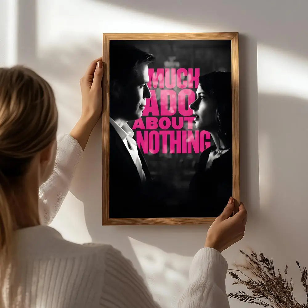 Drama M-Much Ado About Nothing Poster HD Self Adhesive Waterproof Wall Art Ideal for Home Office Dorm Bedroom Great Gift Peaceful Pleasures Health and Wellness White5 50X70cmNoframe