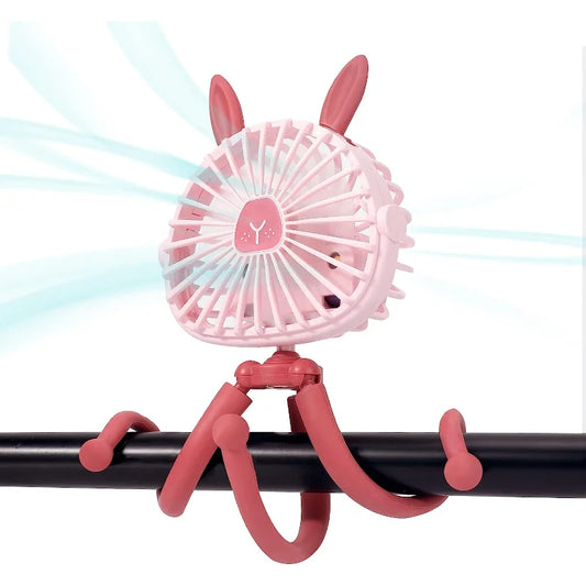 Baby Stroller Fan 360° Flexible Tripod USB Rechargeable | QIYOU Portable Stroller Fan Peaceful Pleasures Health and Wellness