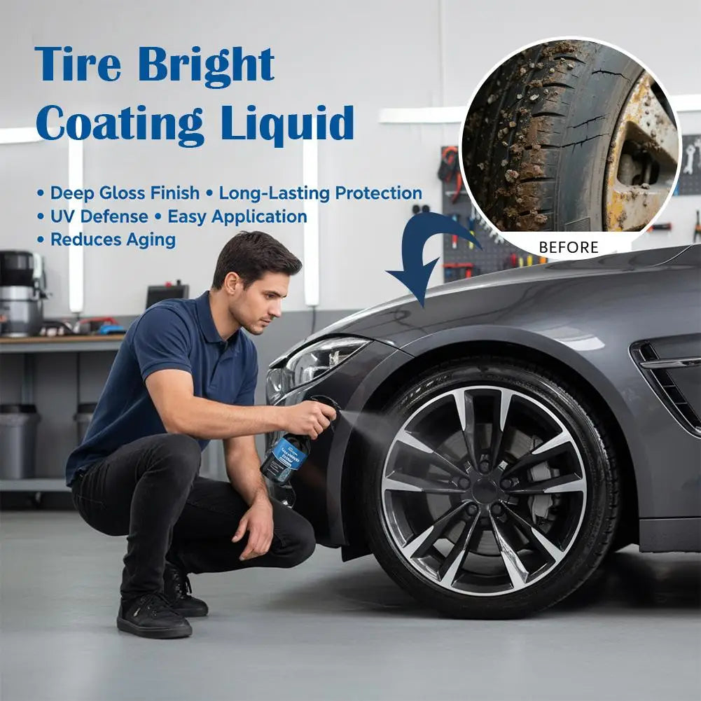 100ml Tire gloss spray Shine Spray Automotive Clear Coat Tire Dressing Liquid Restore Tire Enhance Tire Luster Peaceful Pleasures Health and Wellness