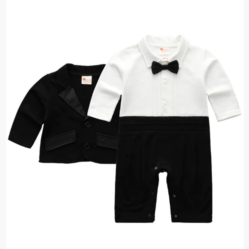 Newborn Photography Romper BOSS Set - Baby Boy's Vest & Bow Tie Two-Piece Outfit - Gentleman Photo Shoot Costume for Infants Peaceful Pleasures Health and Wellness