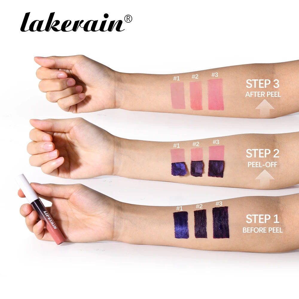 3pcs/set Lip Stain Peel Off And Reveal Long Lasting Waterproof Pink Lip Tint Transfer Proof Natural Lip Stain Tear Off Lip Gloss Peaceful Pleasures Health and Wellness