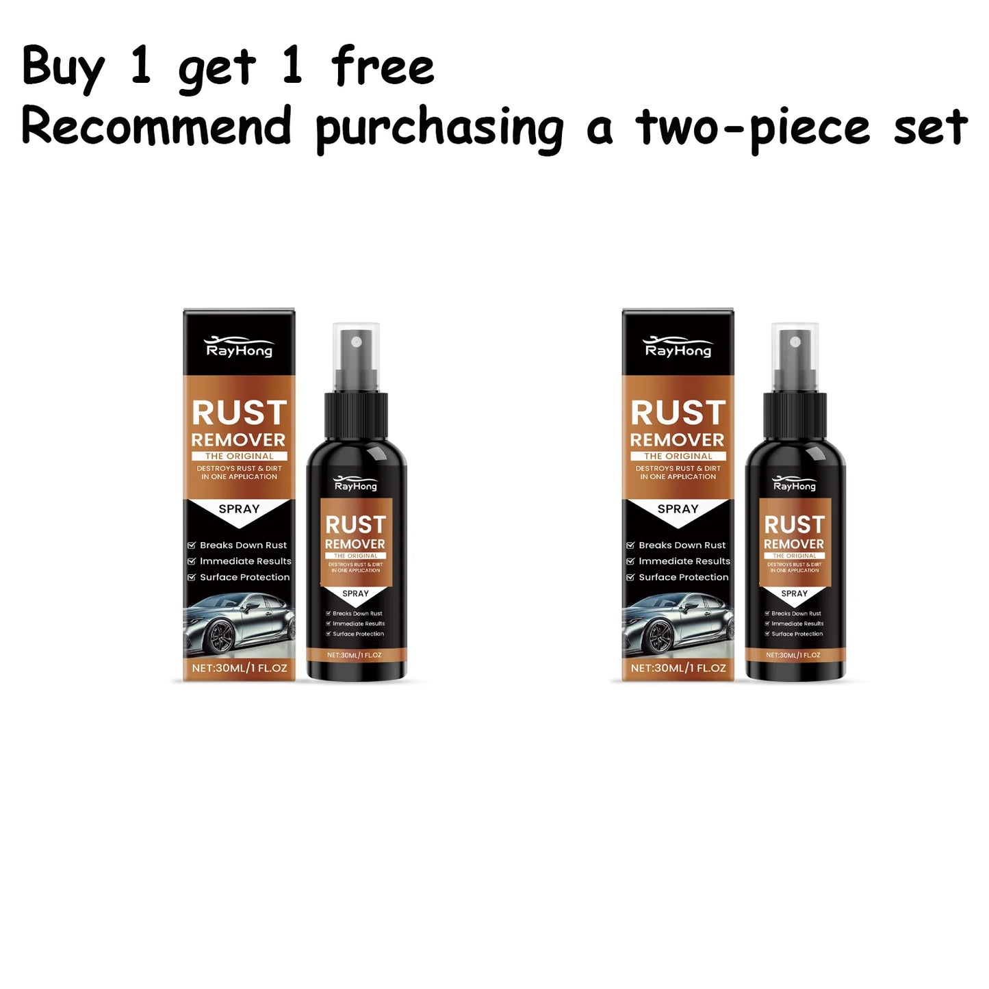 Rayhong Car Rust Removal Spray 30ml – Metal Gloss Restorer