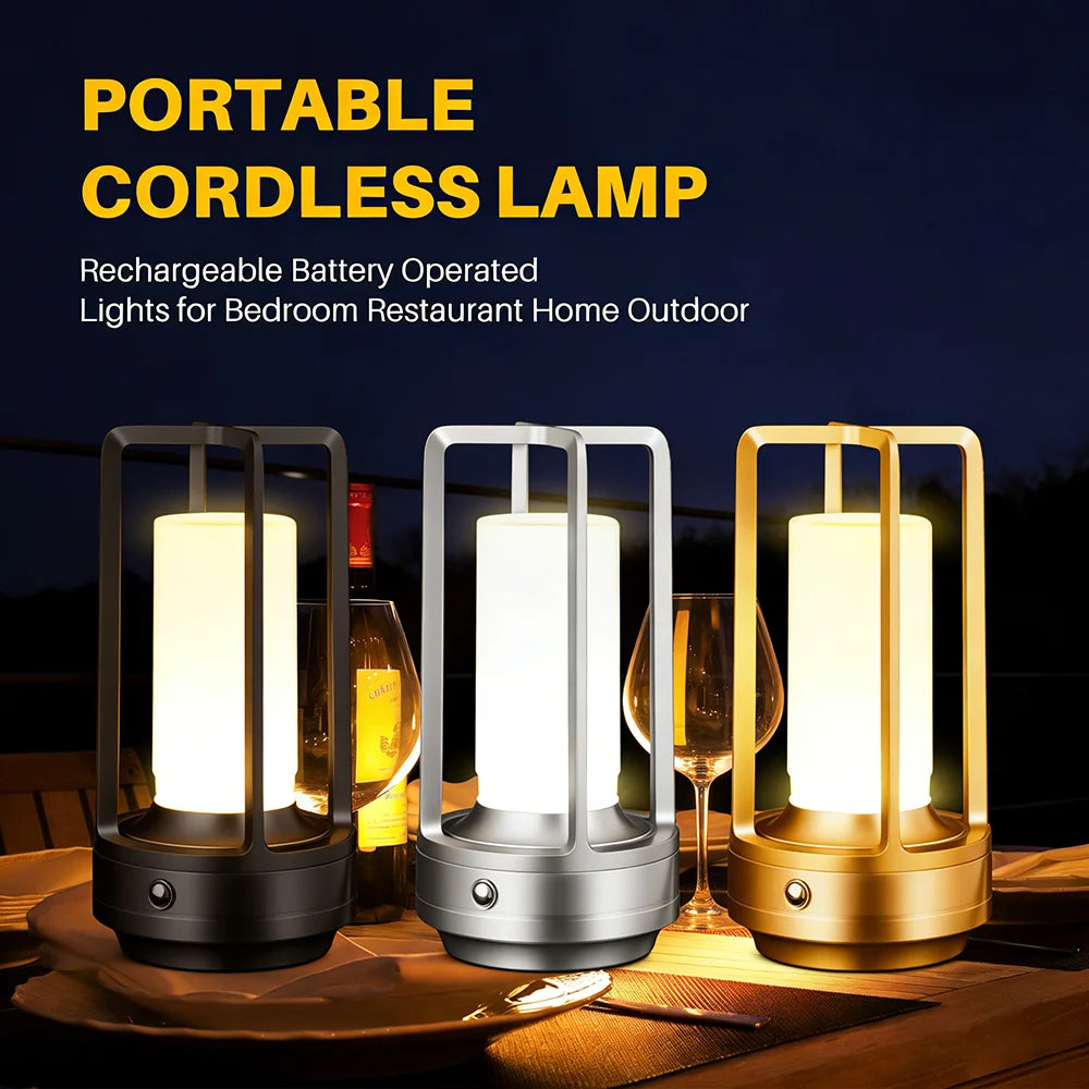 Dimmable Led Cordless Table Lamp Style Desk Lamps Outdoor Camping Atmosphere Light Restaurant Creative Beside Night Lights ABS Peaceful Pleasures Health and Wellness
