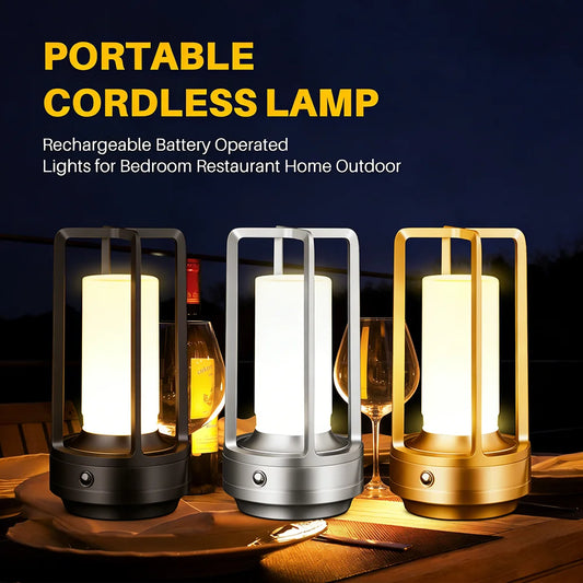 Dimmable Led Cordless Table Lamp Style Desk Lamps Outdoor Camping Atmosphere Light Restaurant Creative Beside Night Lights ABS Peaceful Pleasures Health and Wellness