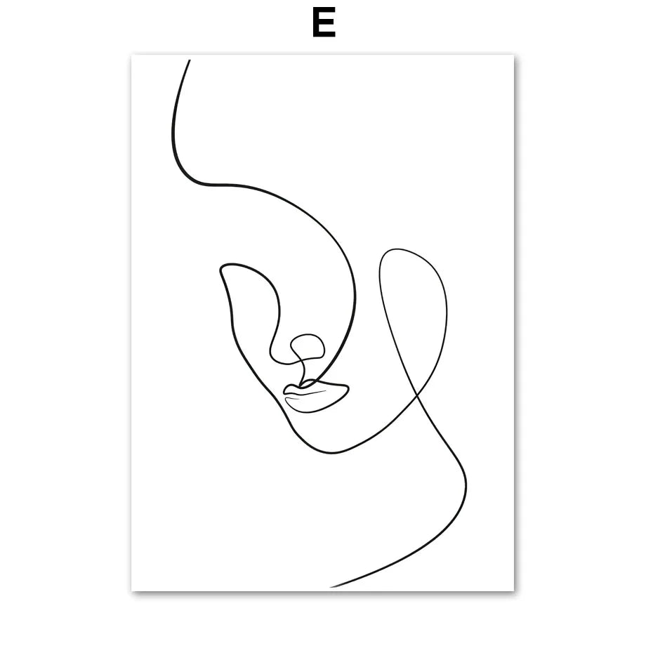 Posters Prints Canvas Painting Nordic Minimalist Wall Art Pictures For Living Room Home Decor Abstract Woman Face Hands Line Peaceful Pleasures Health and Wellness T80483-05 40x60cm Unframed