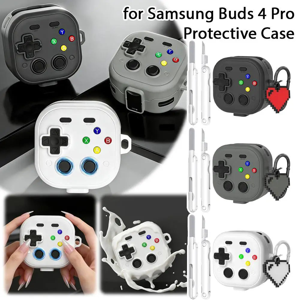 New For Samsung Galaxy Buds 4/4 Pro （2026）Cases Game Controller Design Protective Case With Cleaning Kit For Galaxy Buds4/4Pro Peaceful Pleasures Health and Wellness
