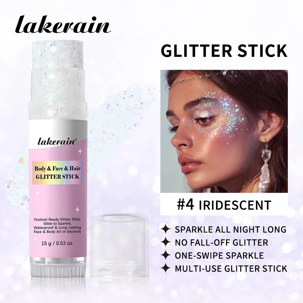 Body Glitter Sequin Stick Gel Texture Long-Lasting Dazzling Smudge-Proof Rich Sparkling Glitter Body Art for Party Stage Makeup Peaceful Pleasures Health and Wellness