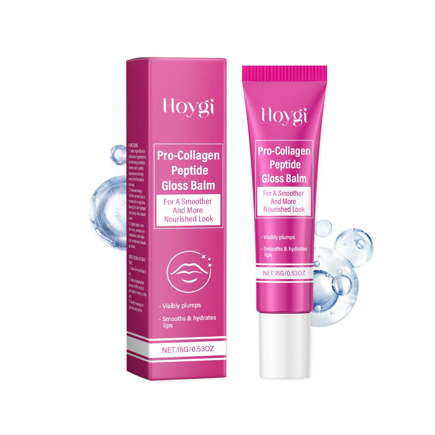 Collagen Lip Balm Smooth Soft Reduce Lip Fine Lines Remove Melanin Skin Increase Elasticity Exfoliating Moisturizing Lip Care Peaceful Pleasures Health and Wellness 15g boxed