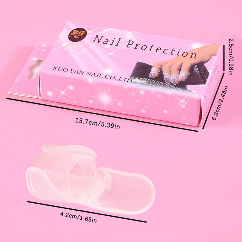 10Pcs/Set Manicure Finger Transparent Protective Cover Polish Varnish Shield Protection Clip Protector DIY Nail Art Tips Tools Peaceful Pleasures Health and Wellness