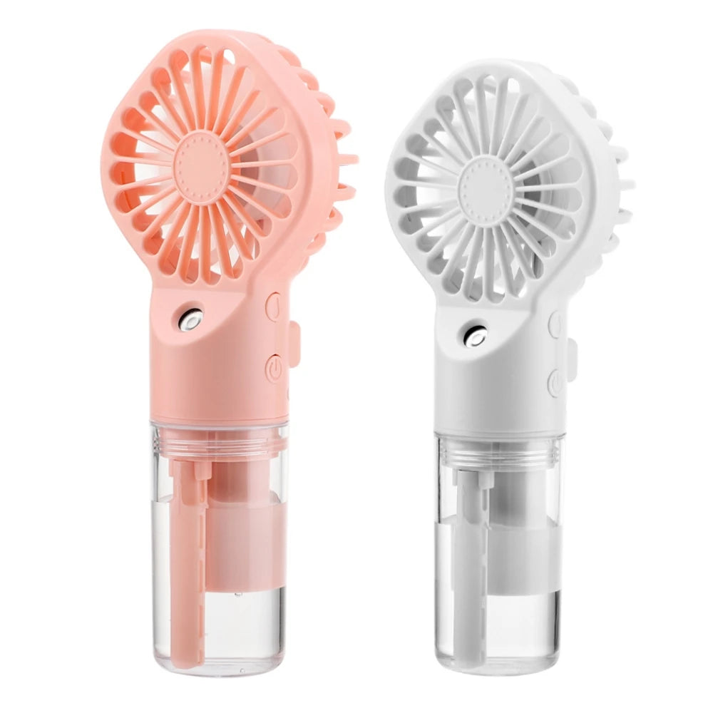 Handheld Spray Fan USB Personal Summer Cooling Fan Humidifiers Spray Hydration Fan 4 Speed Standing Fan For Camping Outdoor Peaceful Pleasures Health and Wellness