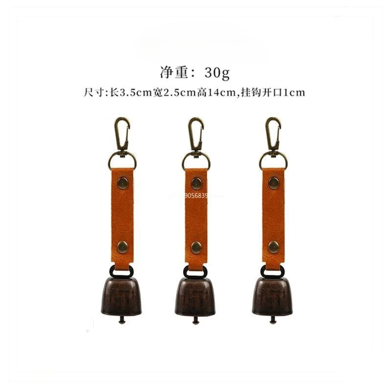 Outdoor Repellent Bear Bell Camping Retro PU Wind Chime Keychain Accessories Hiking Reminder Pet Pendant Bell for Fishing Decor Peaceful Pleasures Health and Wellness