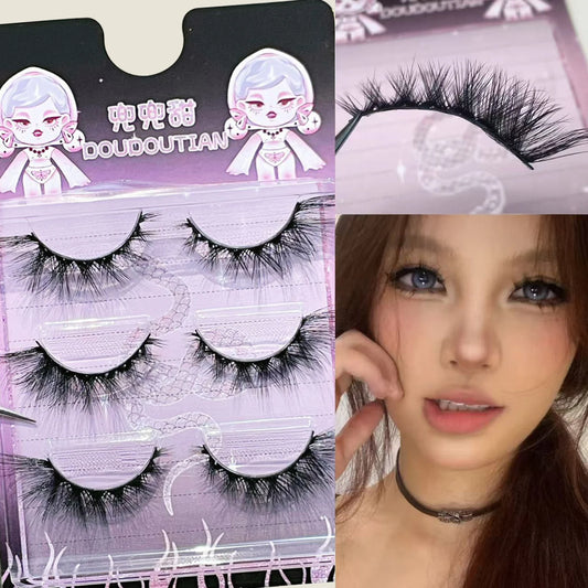 Wispy False Eyelashes – DIY Cosplay Anime Strip Lashes 3 Pairs False Eyelashes Peaceful Pleasures Health and Wellness