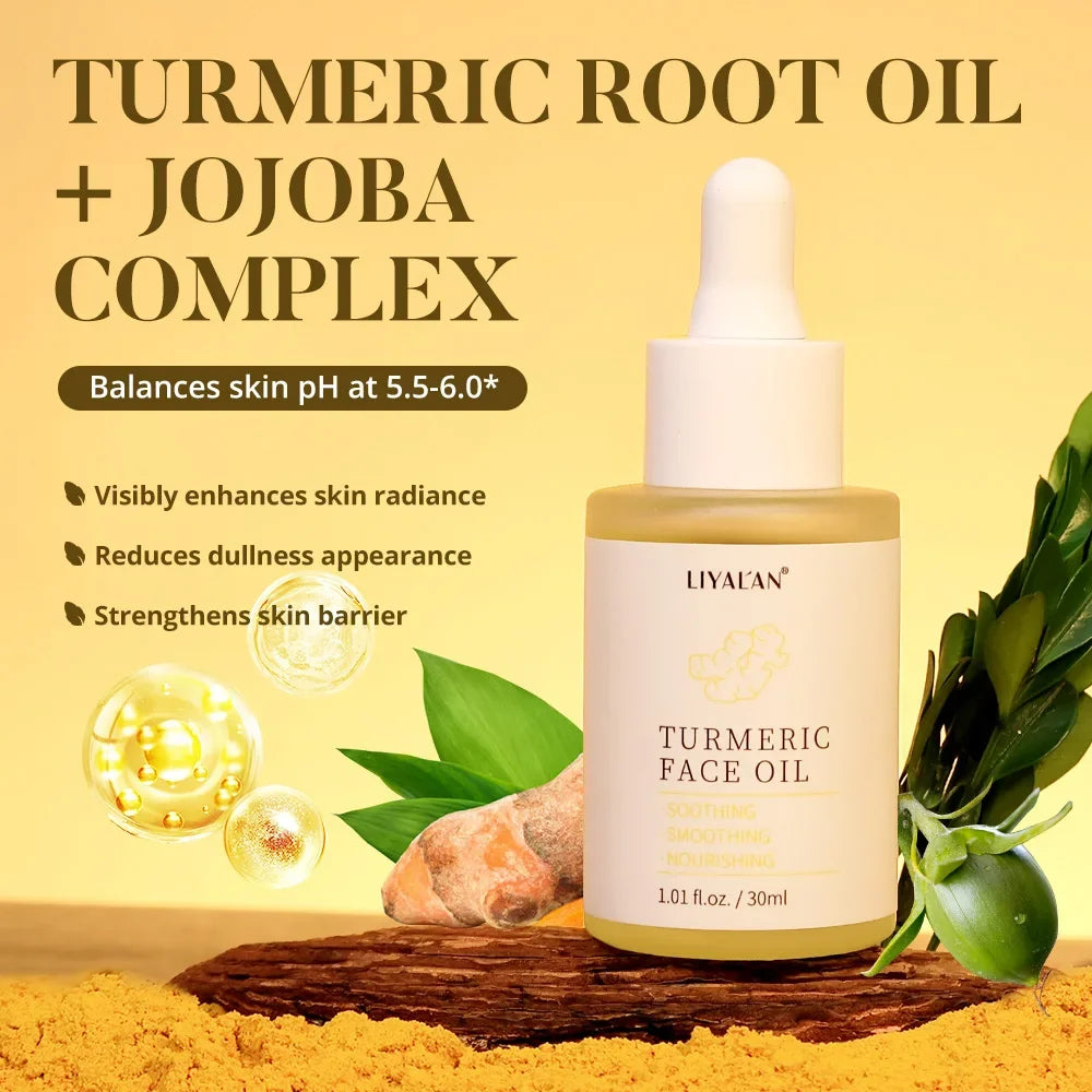 LIYALAN Turmeric Face Oil – Jojoba, Vitamin E & Ginger Glow Peaceful Pleasures Health and Wellness