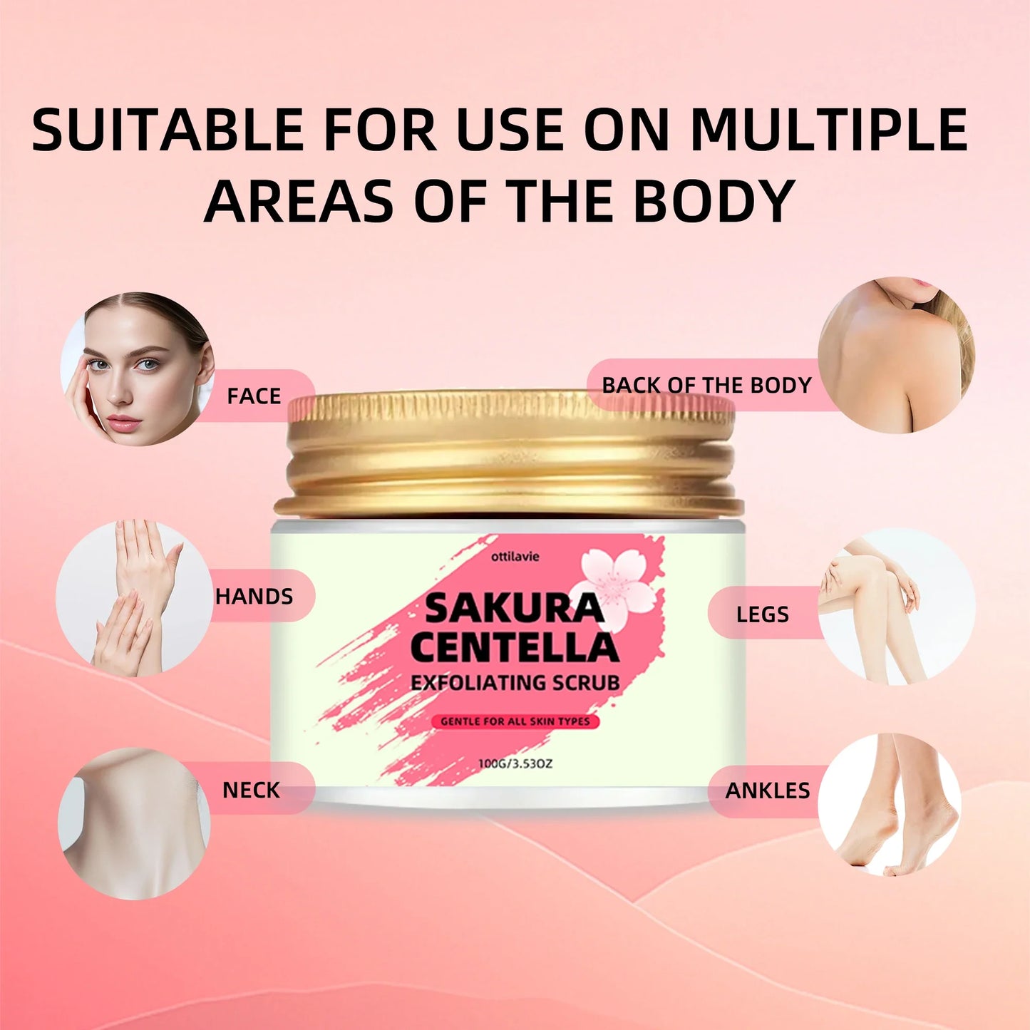 Ottilavie Sakura & Centella Scrub with Niacinamide | Face & Body