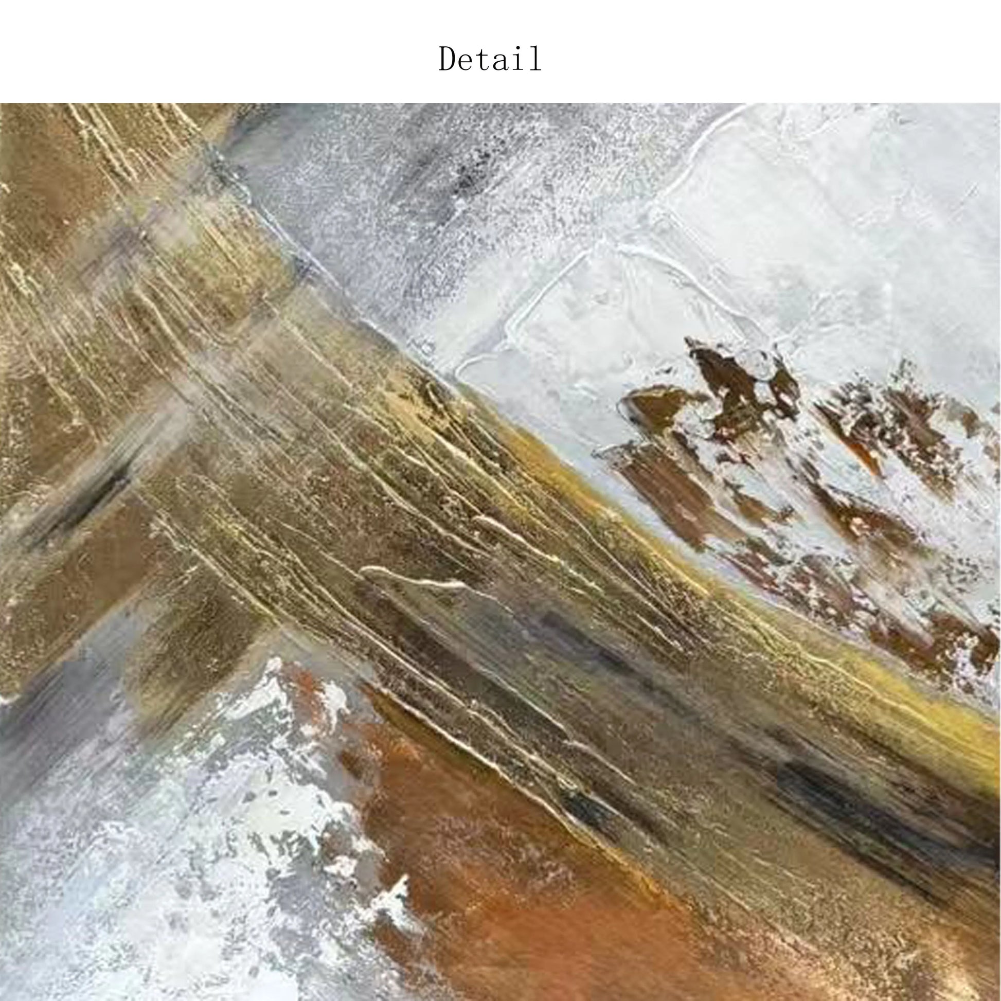 Gold, White, Gray And Black, 100% Hand Painted, Textured Painting, Acrylic Abstract Oil Painting, Wall Decor Living Room Peaceful Pleasures Health and Wellness