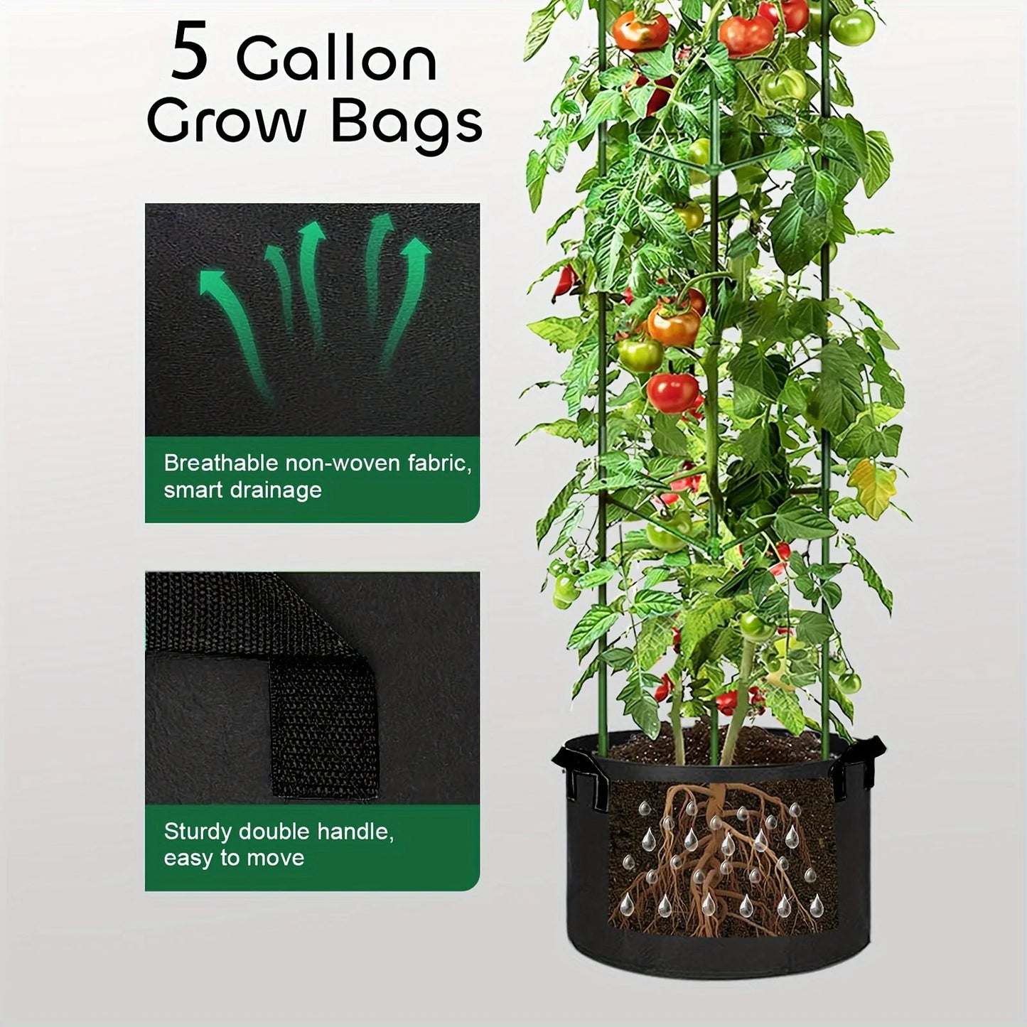 2-Pack Box-Style Tomato Planting Bags | Non-Woven Fabric Fabric Grow Bags Peaceful Pleasures Health and Wellness