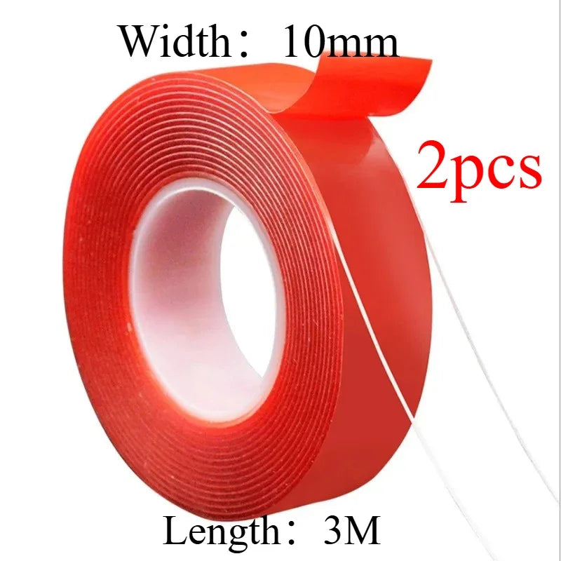 Ultra-Thin Red Double-Sided Tape | Waterproof High-Temp 2pc