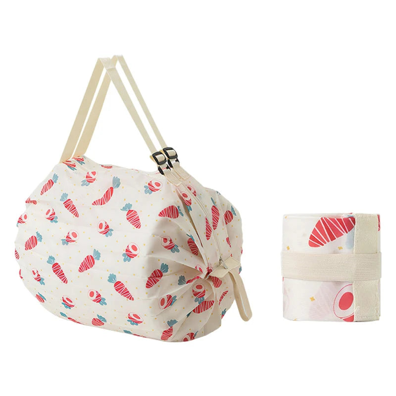 Large Capacity Thickened Shopping Bag Multiple Fashion Foldable Environmentally Friendly One Shoulder Portable Supermarket Bags Peaceful Pleasures Health and Wellness Multiple carrots