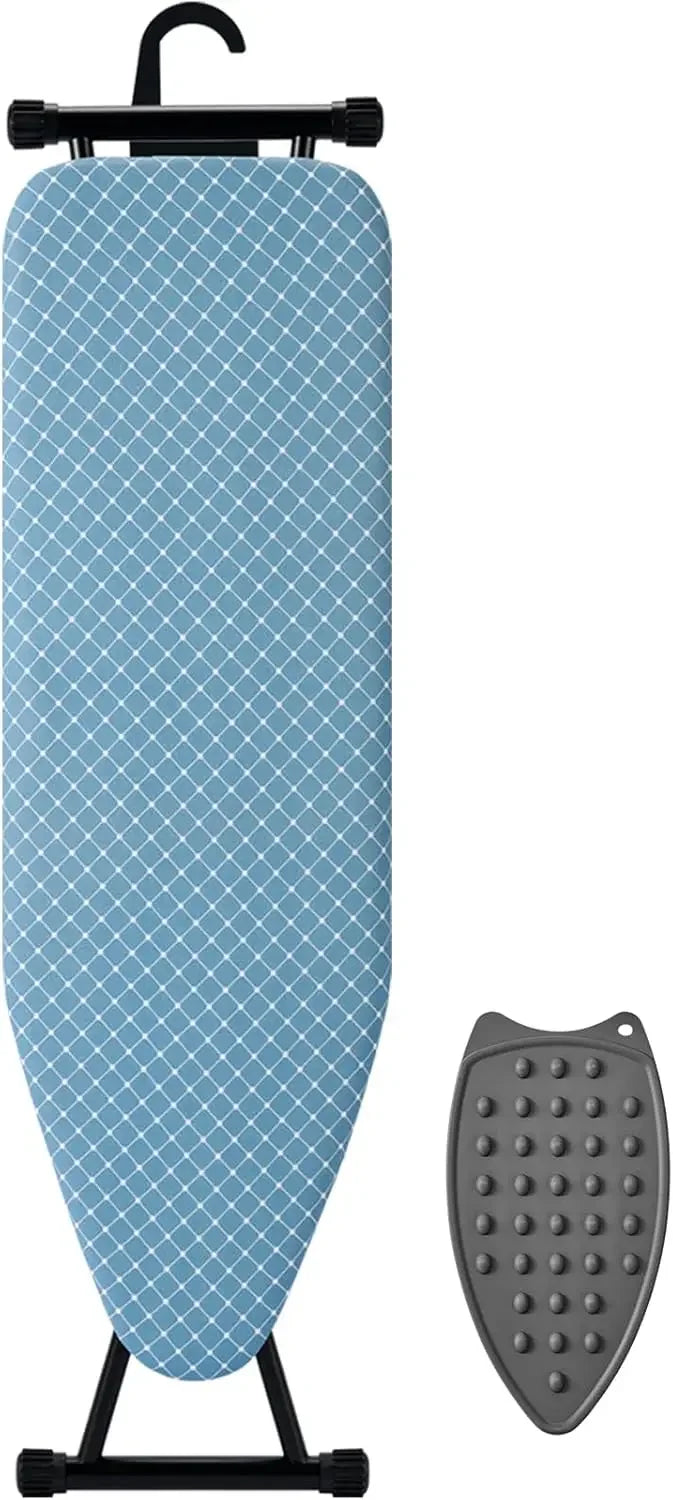 Compact Foldable Ironing Board 13x43 Inch, Heat Resistant Cover, Adjustable Height with Storage Hook Peaceful Pleasures Health and Wellness United States