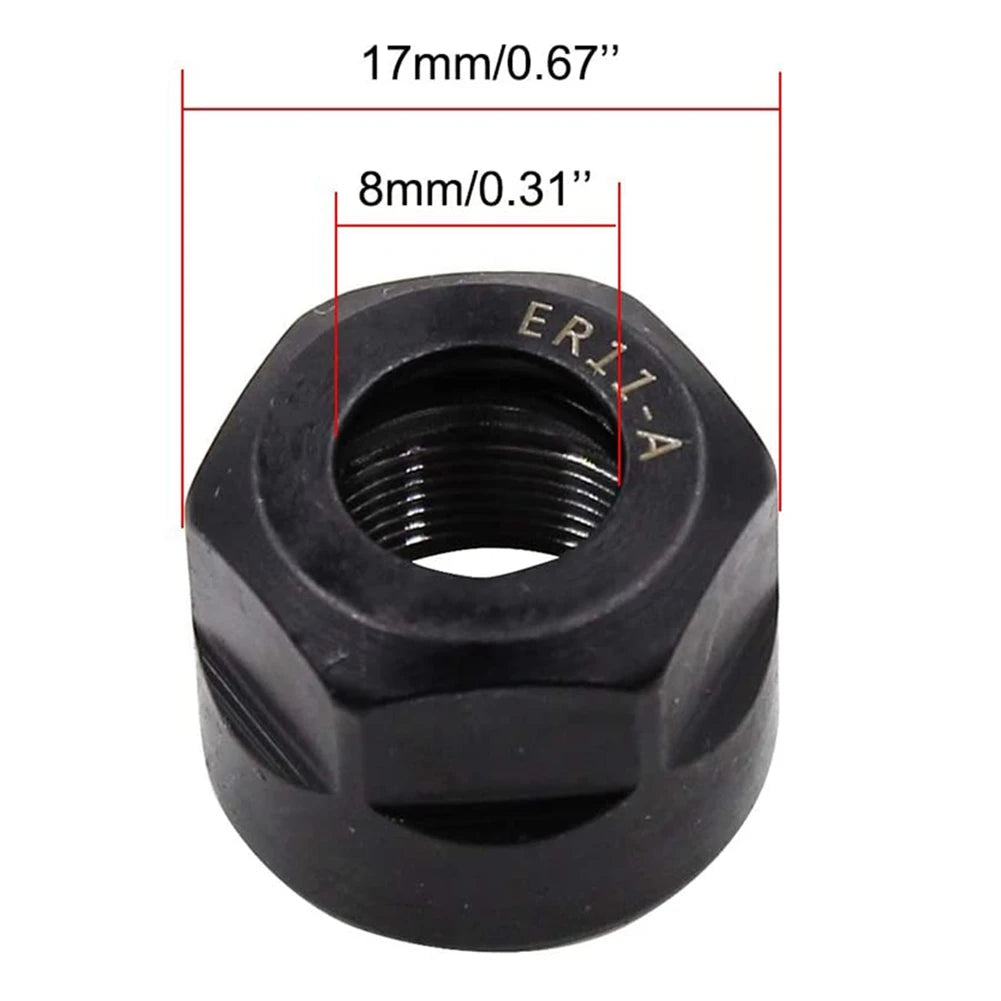 A36T-8Pcs ER11-A Type M14 Thread Collet Clamping Hex Nuts, For CNC Milling Chuck Holder Lathe Peaceful Pleasures Health and Wellness