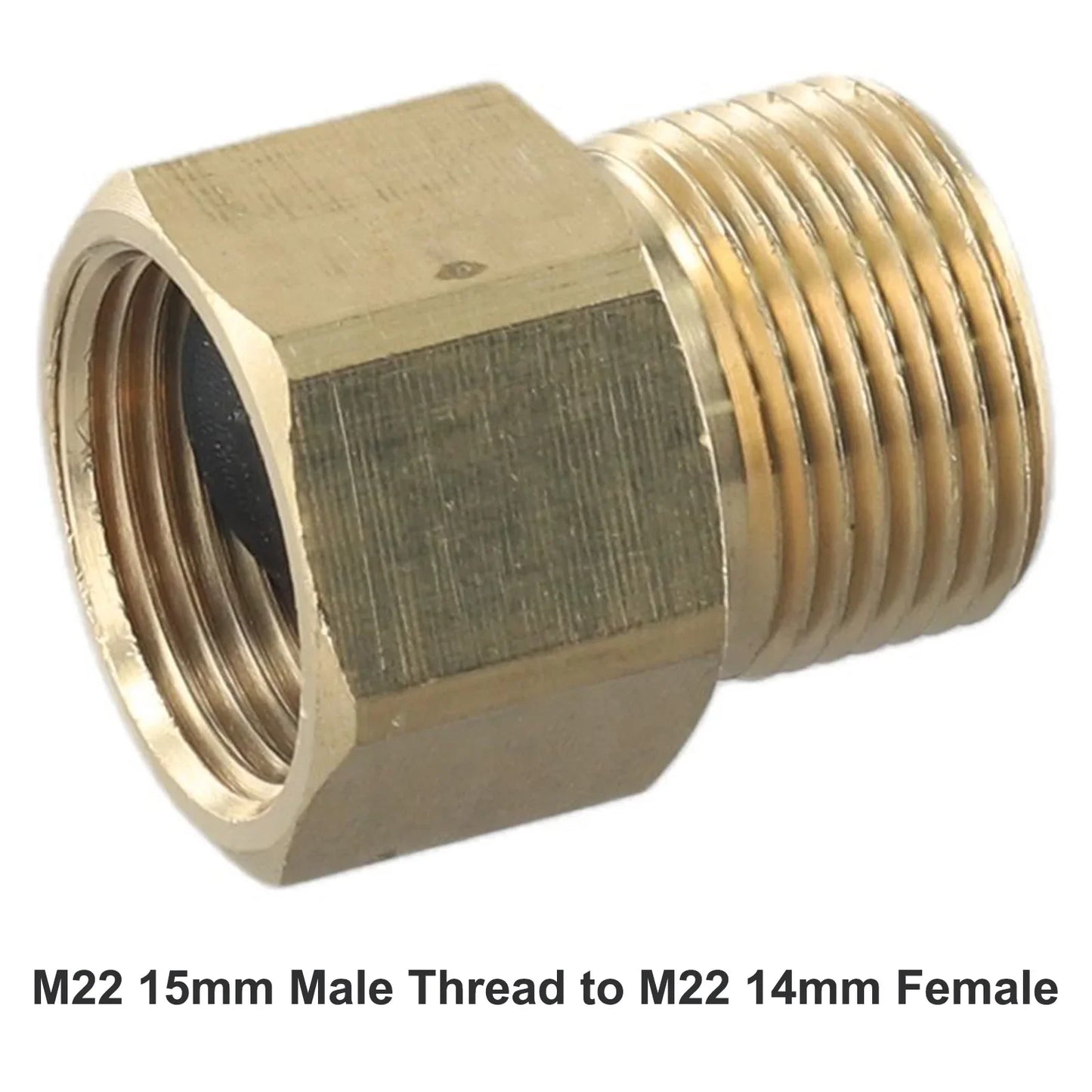 M22 15mm to 14mm Brass Pressure Washer Adapter | 4500 PSI