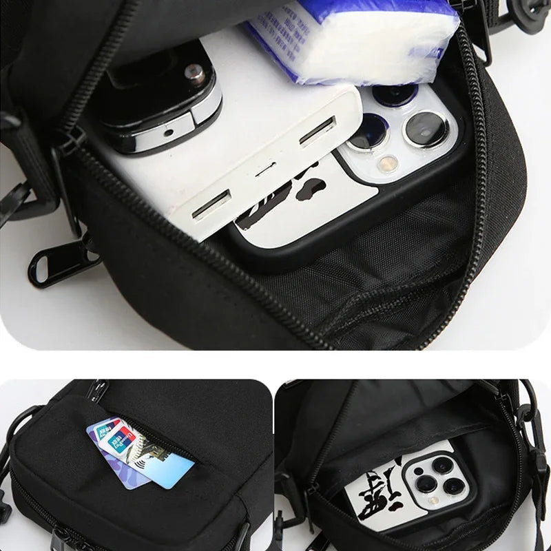 Casual Bag Diagonal Crossover Hand Machine Small Square Bag Men's Satchel Oxford Cloth Fashion Women's Handbags Luggage Bags Peaceful Pleasures Health and Wellness