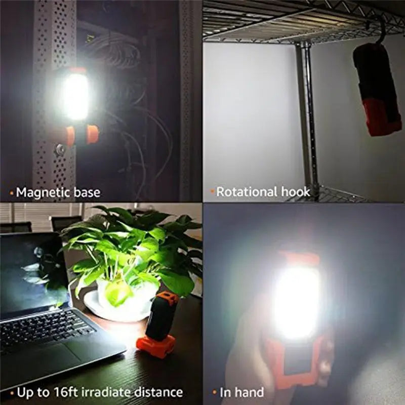 A36T-1 PCS Portable LED Work Light, Hanging Hook & Magnetic Flashlight As Shown ABS+Rubber Pocket Work Lights Peaceful Pleasures Health and Wellness