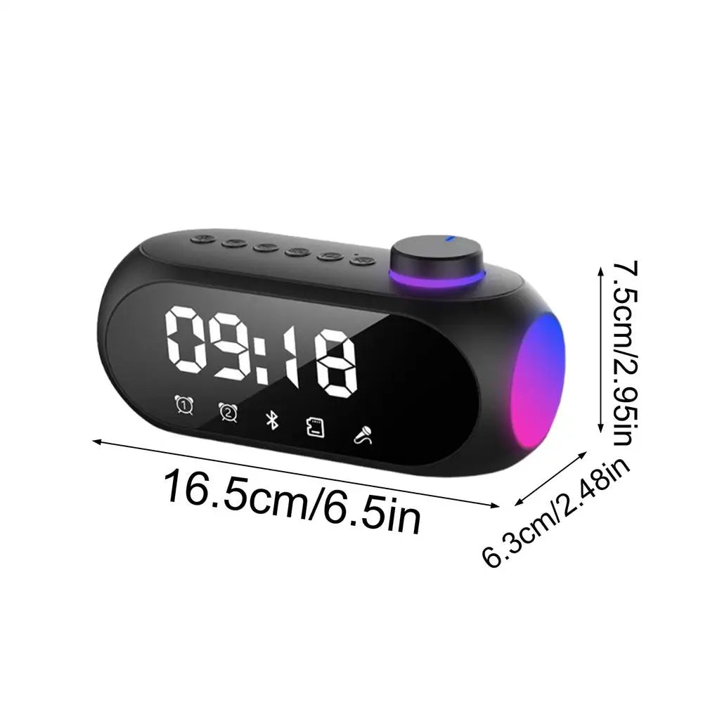 Smart Alarm Clock with Bluetooth Speaker & LED Night Light Bluetooth Alarm Clock Peaceful Pleasures Health and Wellness Black