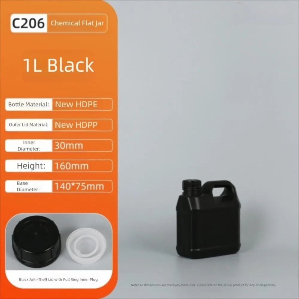 1/2/3/4/5/6/10L Plastic Airtight Bottle with Lid Food Grade HDPE Bucket Sealed Large-Capacity Storage Container Cleaning Essence Peaceful Pleasures Health and Wellness Black 1L