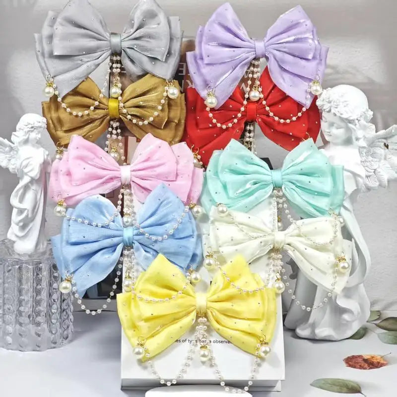 Rhinestone Bow Hair Clip for Girls – Princess Party Accessory