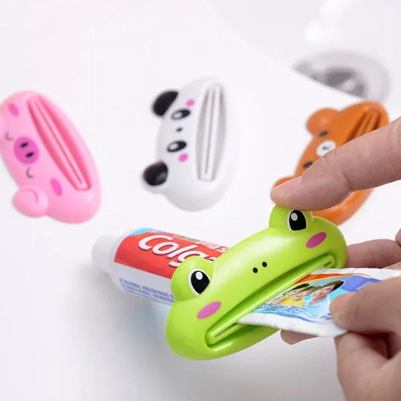 Cartoon Frog Toothpaste Squeezer Device Dispenser Holder Bathroom Toothbrush Holder Organizer Facial Cleanser Squeezer Press Peaceful Pleasures Health and Wellness