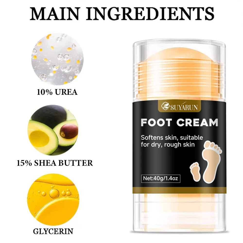 SUYARUN Professional Foot Care Stick - Cracked Heel Repair, Moisturizing Foot Cream w/Shea Butter & Tea Tree Oil (Unisex). Peaceful Pleasures Health and Wellness