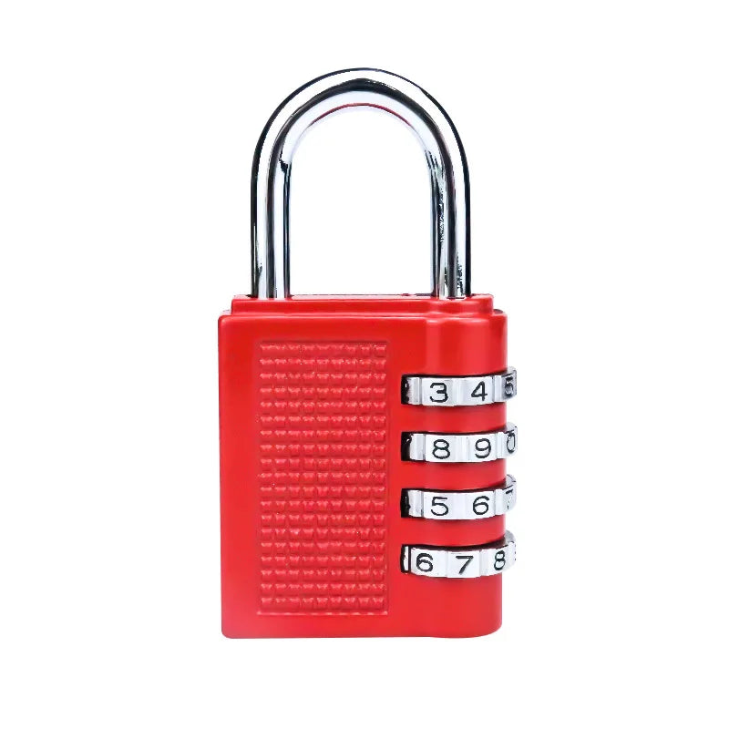Zinc Alloy Large 4-digit Combination Lock Luggage Luggage Gym Mechanical Password Padlock Cabinet Lock Waterproof Lock Peaceful Pleasures Health and Wellness Red